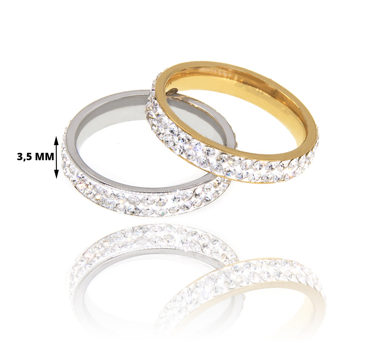 Prsten s krystaly dvě řady rhodiovaný PR0142-016312