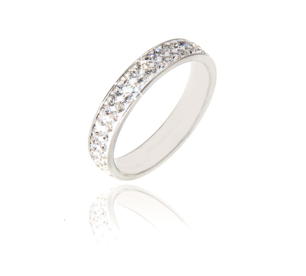 Prsten s krystaly dvě řady rhodiovaný PR0142-016112