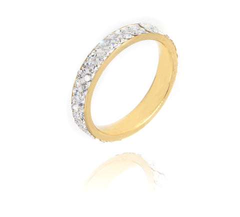 Prsten s krystaly dvě řady rhodiovaný PR0142-016314