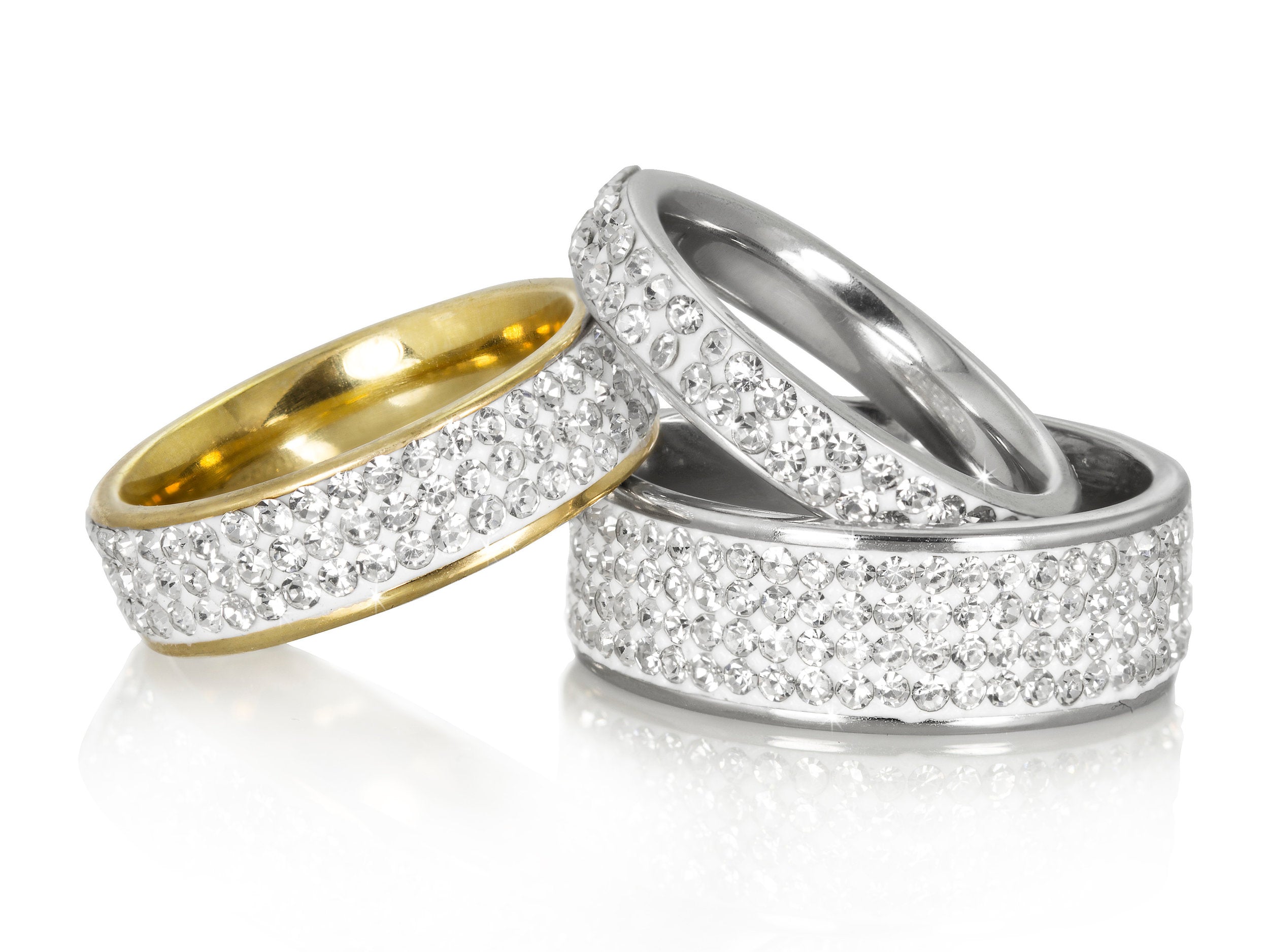 Prsten s krystaly dvě řady rhodiovaný PR0142-016312