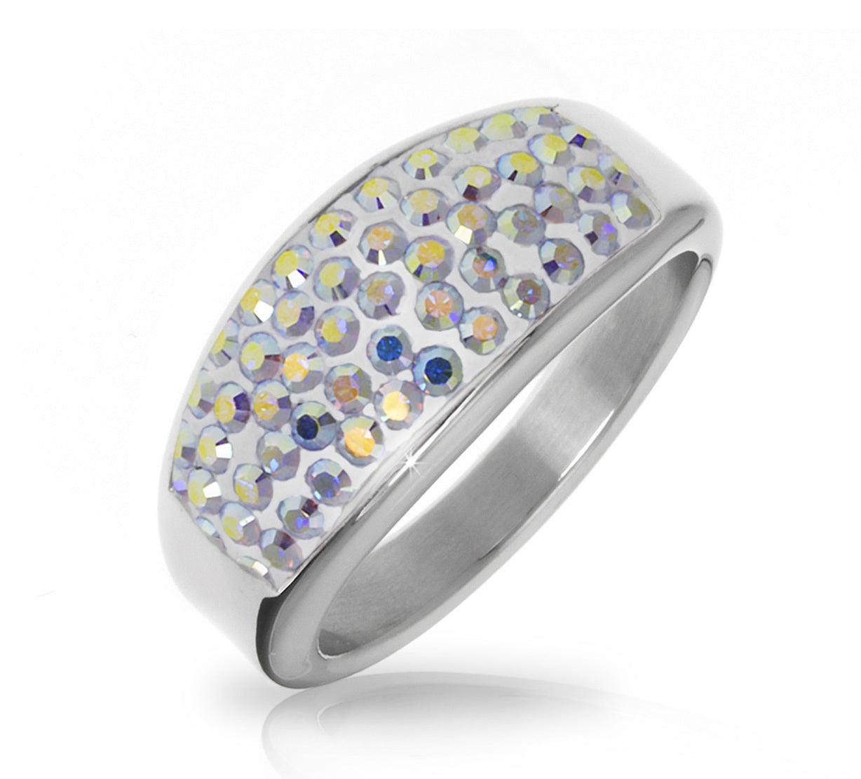 Prsten chirurgická ocel s krystaly Swarovski elements - barevný PR0066-016126