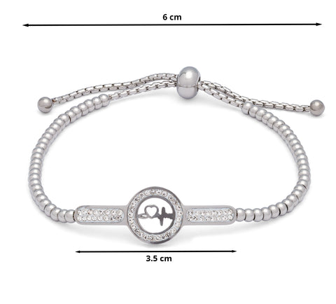 Fashion Icon náramek z chirurgické oceli s krystaly Srdce NM0795-0107