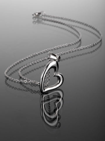 Masivní ocelový náhrdelník ve tvaru srdce NK0673-0107