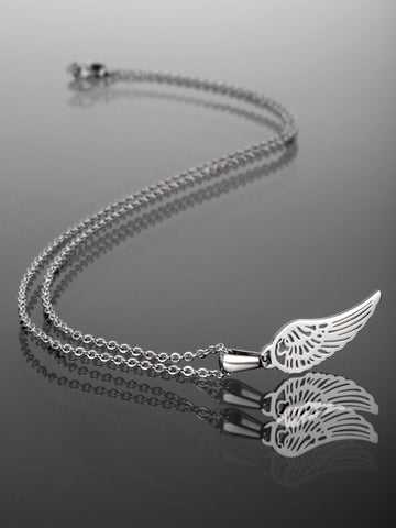 Krásný ocelový náhrdelník s motivem andělského křídla NK0703-0107