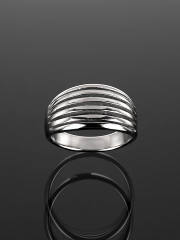 Exkluzivní prstýnek z chirurgické oceli s tvořen šesti úzkými kroužky  PR0205-015707