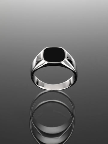 Exkluzivní unisex prstýnek z chirurgické oceli s černým krystalem  PR0211-015707