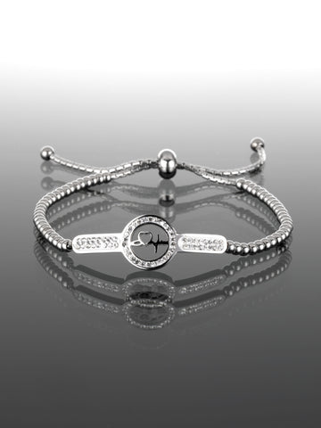 Fashion Icon náramek z chirurgické oceli s krystaly Srdce NM0795-0107