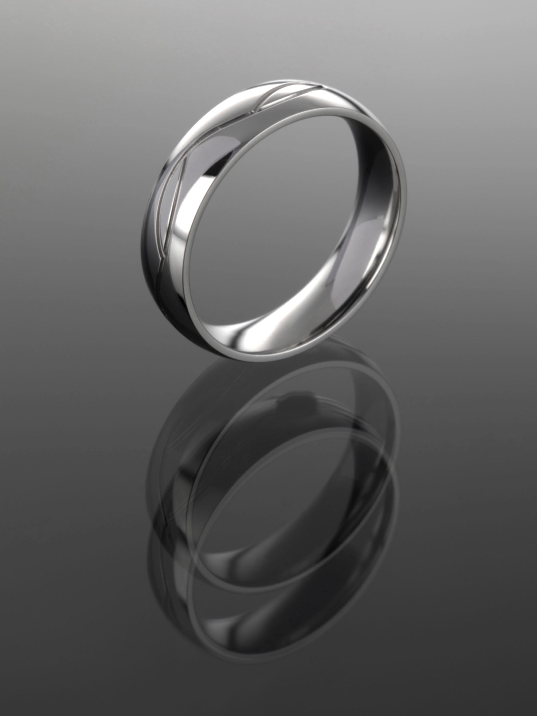 Luxusní sada prstýnků pro pár z chirurgické oceli s rytým detailem a čirými krystaly  PR0303-016712