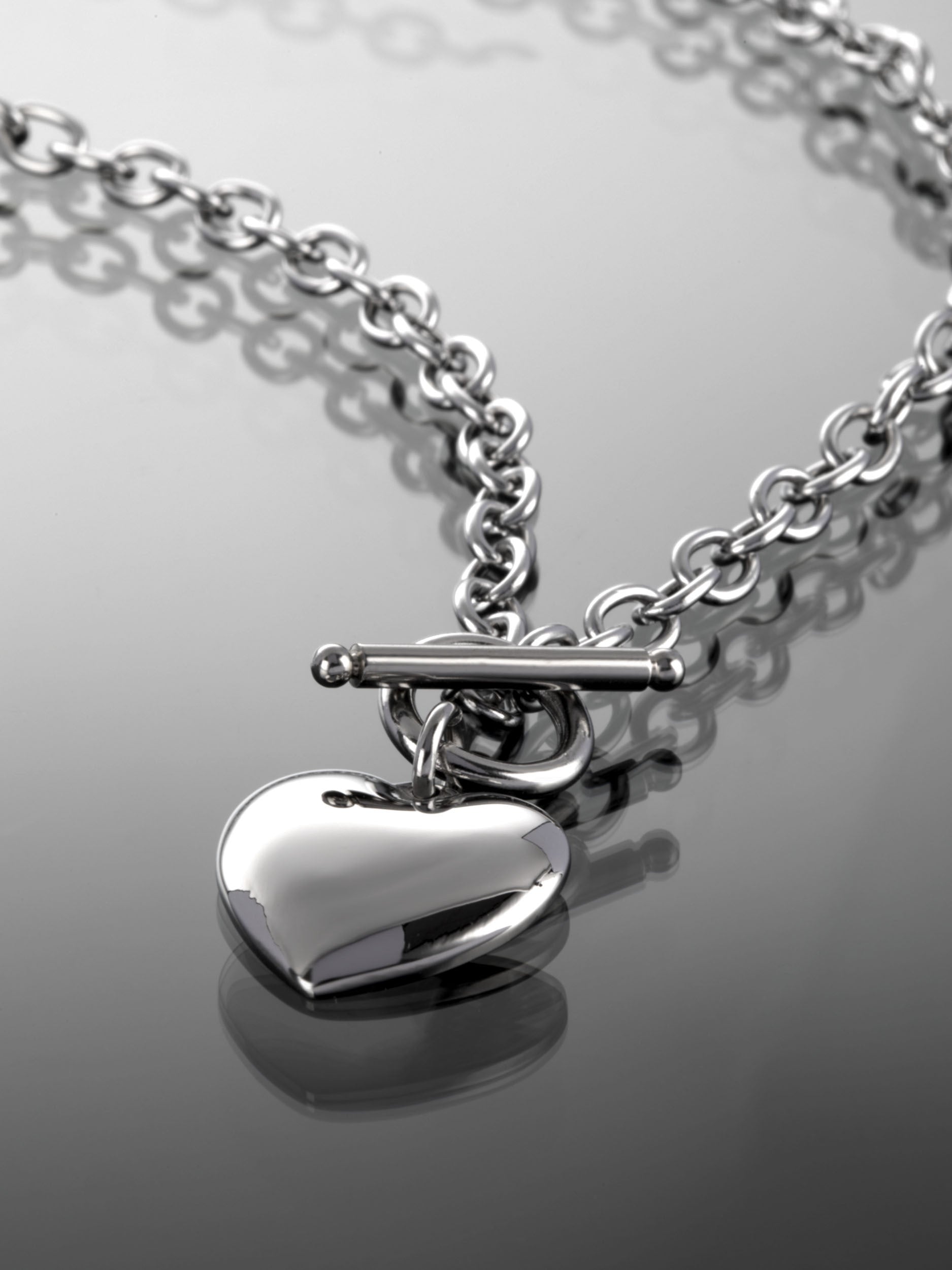 Masivní ocelový náhrdelník s přívěskem ve tvaru srdce II NK0610-0107