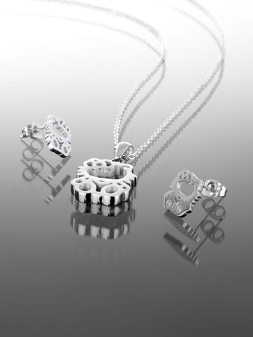 Luxusní sada náušnic a přívěsku na řetízku z chirurgické oceli ve tvaru kočičky Hello Kitty  SD0176-0107