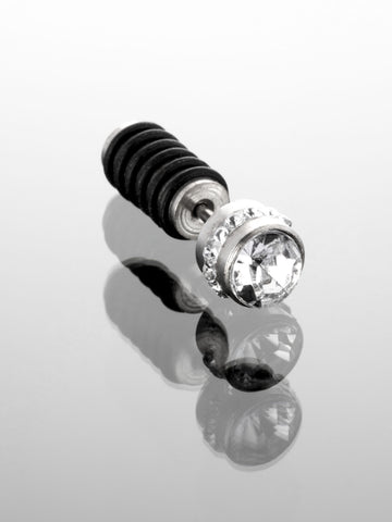 Ocelový piercing se zirkony -  falešný plug  VB0006-07