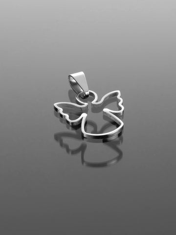 Luxusní přívěsek ve tvaru obrysu anděla z chirurgické oceli PK0911-0107