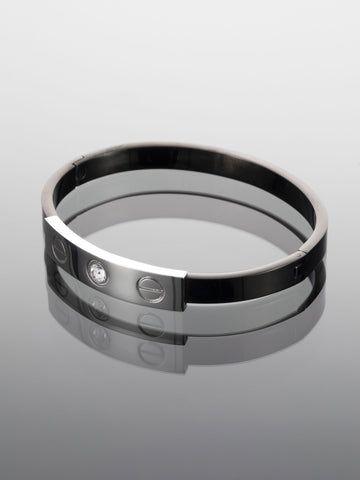 Náramek Black Elegance chirurgická ocel a krystal NM0426-0102