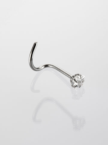 Nostril piercing do nosu s čirým krystalem ve tvaru hvězdičky z chirurgické oceli VB0014-07