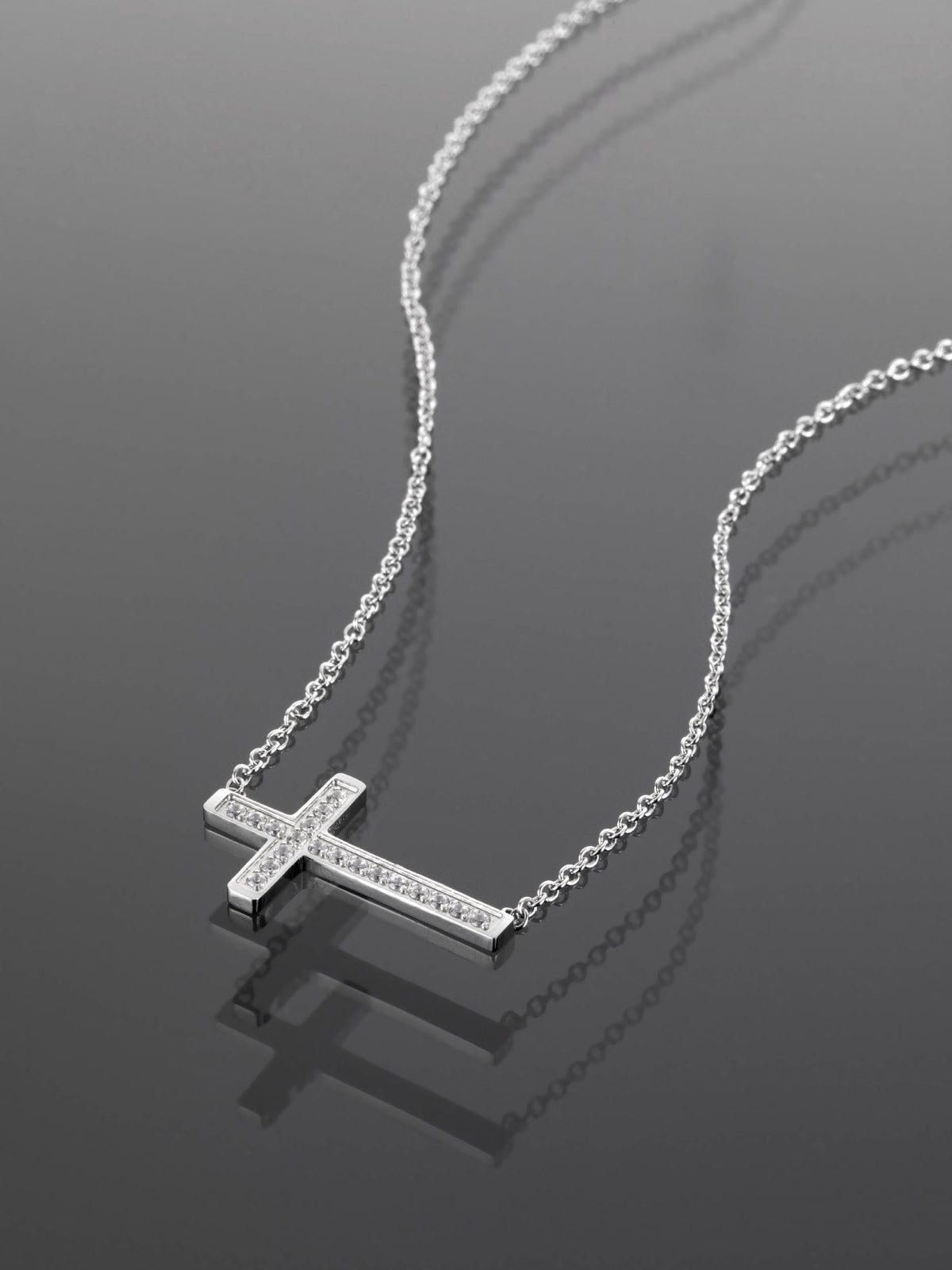 Fashion Icon náhrdelník horizontální křížek s krystaly  NK1096-0112