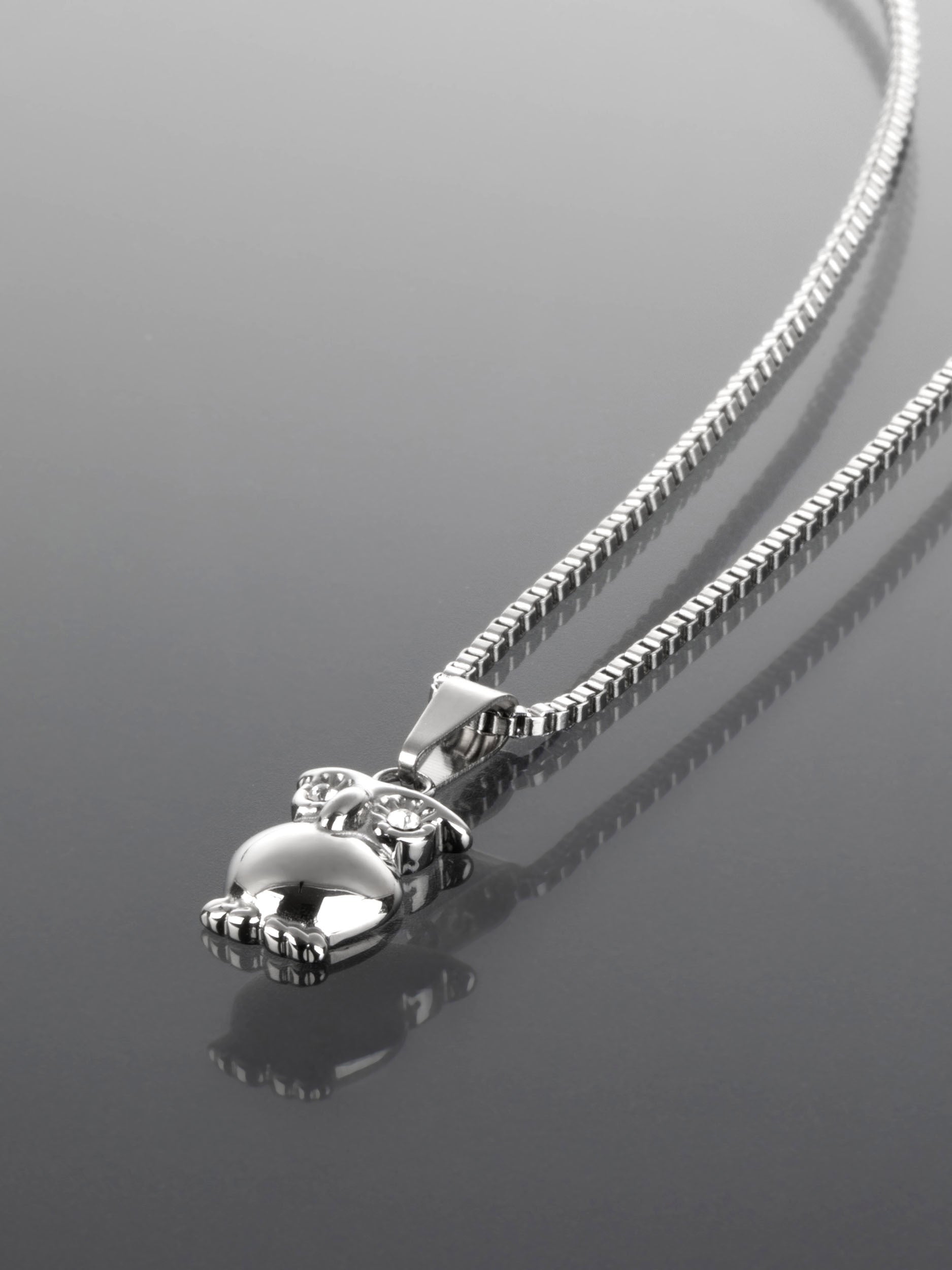 Luxusní náhrdelník z chirurgické oceli se sovičkou s čirými krystaly NK1108-0112