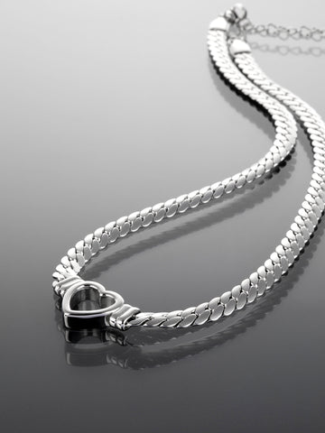Krásný masivní náhrdelník z chirurgické oceli se srdíčkem NK1124-0112