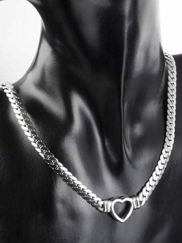 Krásný masivní náhrdelník z chirurgické oceli se srdíčkem NK1124-0112