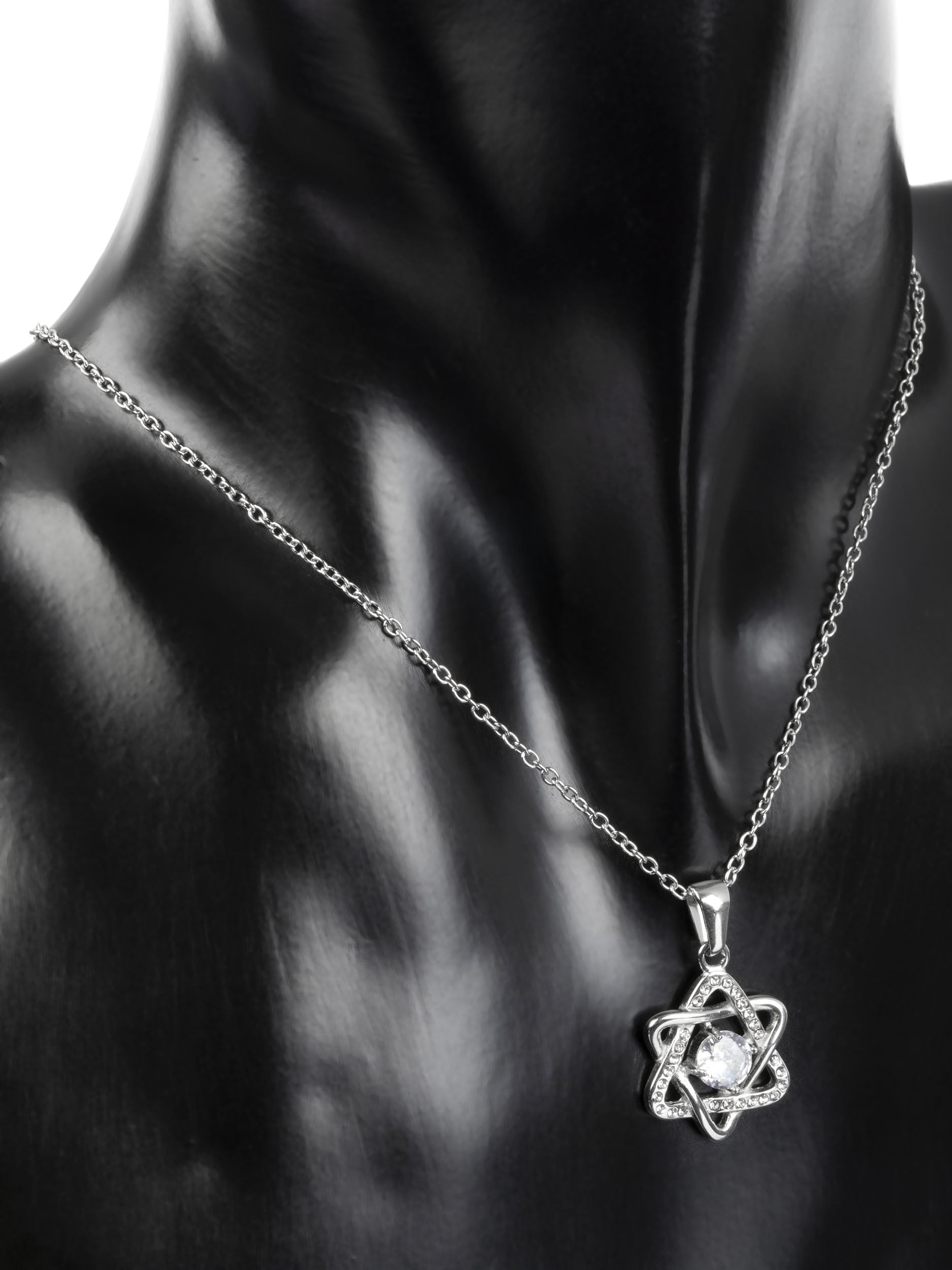Dámský náhrdelník s Davidovou hvězdou z chirurgické oceli NK1150-0112