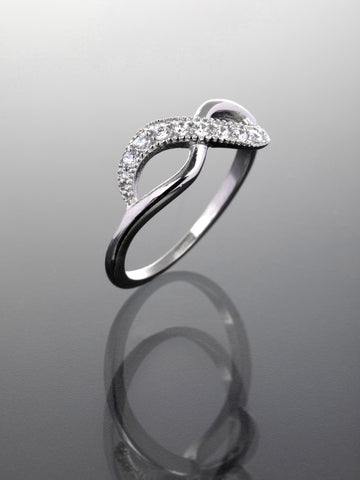 Luxusní prstýnek z chirurgické oceli s nekonečnem s čirými krystaly PR0320-015507