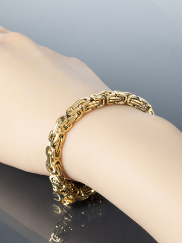 Luxusní sada řetízků královské vazby na ruku a krk z chirurgické oceli zlaté barvy  SD0227-0114