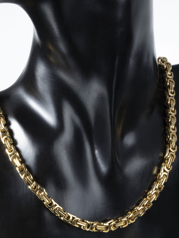 Luxusní sada řetízků královské vazby na ruku a krk z chirurgické oceli zlaté barvy  SD0227-0114