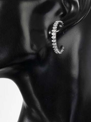 Luxusní masivní kruhové náušnice z chirurgické oceli s čirými krystaly ve tvaru malých oček NE1979-0101