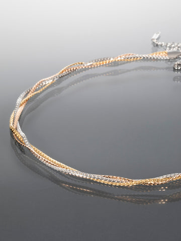 Krásný trojbarevný náhrdelník z chirurgické oceli NK1230-0132