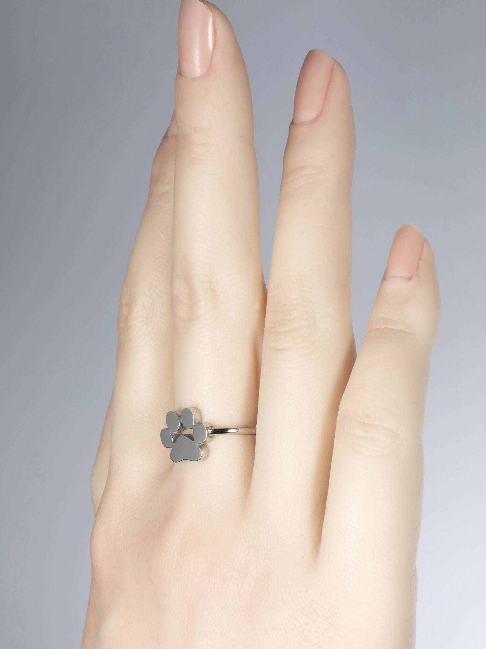 Krásný moderní prstýnek z chirurgické oceli s tlapkou  PR0355-015912