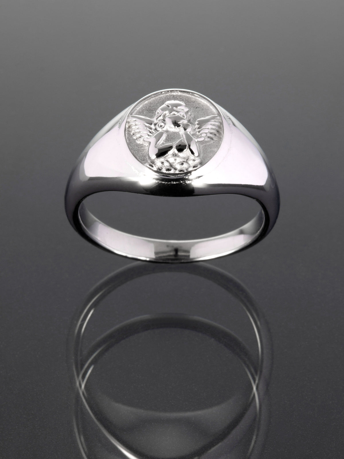 Krásný moderní prstýnek z chirurgické oceli s andílkem  PR0357-015512