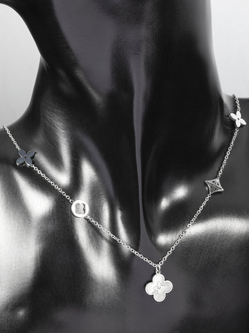 Náhrdelník z chrurgické oceli s ornamenty NK1335-0112