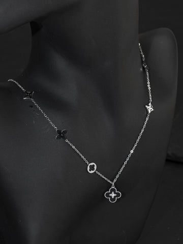 Náhrdelník z chrurgické oceli s ornamenty NK1334-0112
