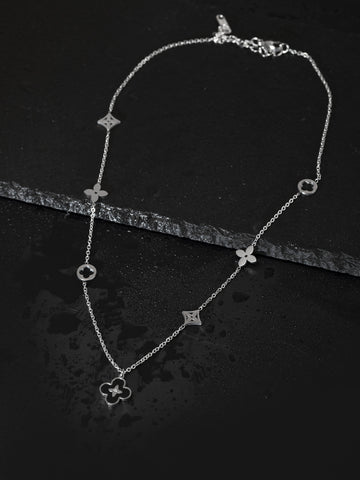 Náhrdelník z chrurgické oceli s ornamenty NK1334-0112