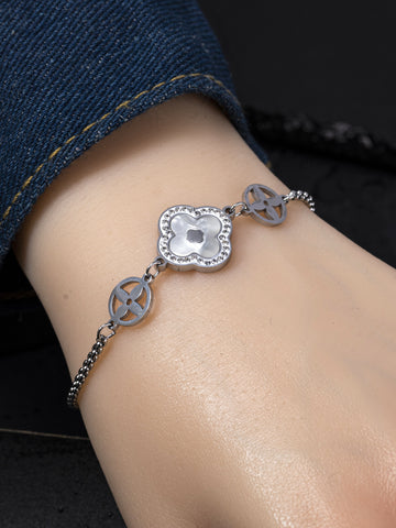 Náramek z chirurgické oceli s ornamenty NM2750-0112