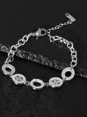 Náramek z chirurgické oceli s ornamenty NM2756-0112