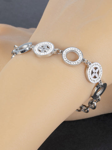 Náramek z chirurgické oceli s ornamenty NM2756-0112