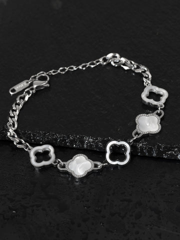 Náramek z chirurgické oceli s ornamenty NM2757-0112