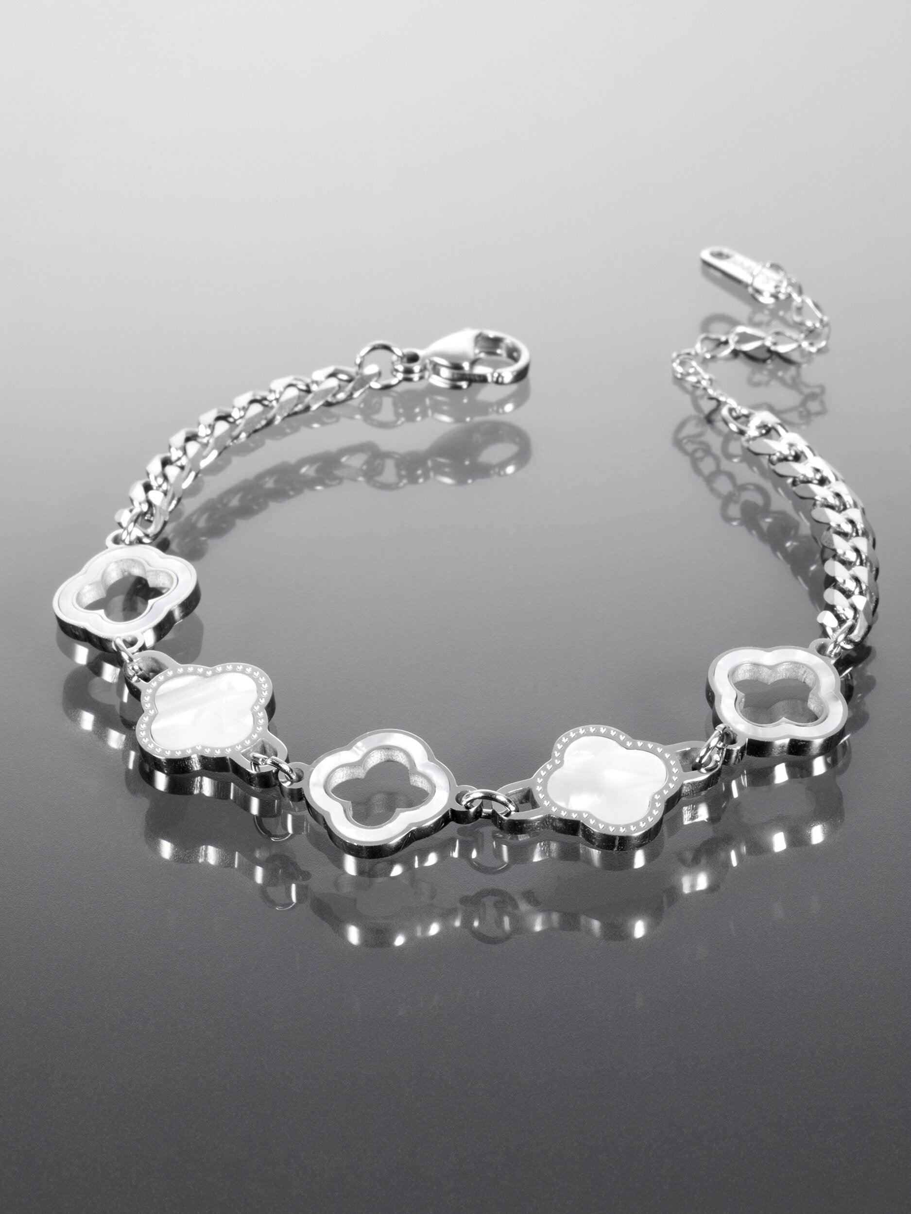 Náramek z chirurgické oceli s ornamenty NM2757-0112