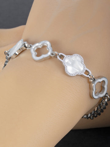 Náramek z chirurgické oceli s ornamenty NM2757-0112