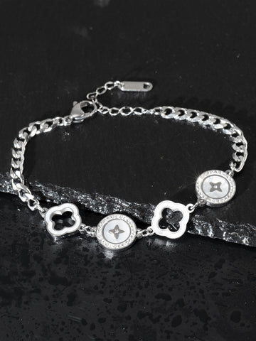 Náramek z chirurgické oceli s ornamenty NM2755-0102