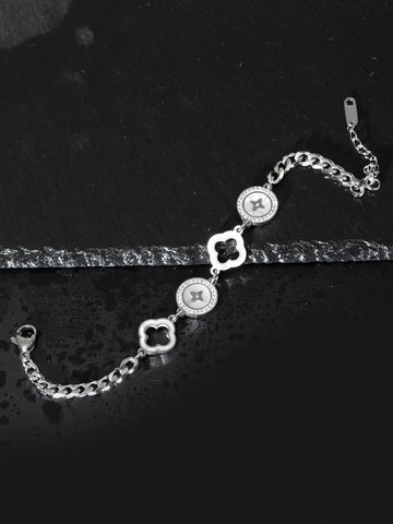 Náramek z chirurgické oceli s ornamenty NM2755-0102