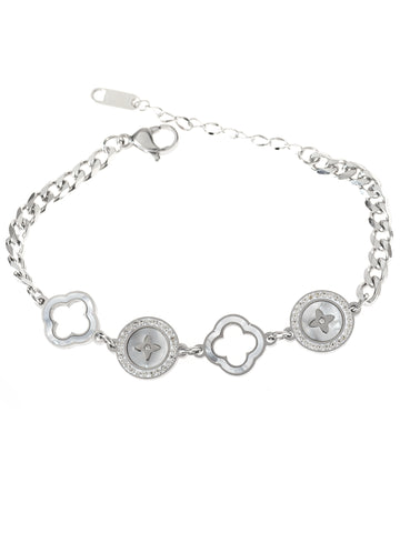 Náramek z chirurgické oceli s ornamenty NM2755-0102