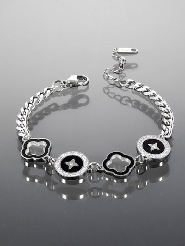 Náramek z chirurgické oceli s ornamenty NM2755-0112