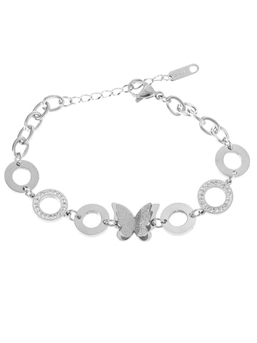 Náramek z chirurgické oceli s motýlkem NM2758-0112