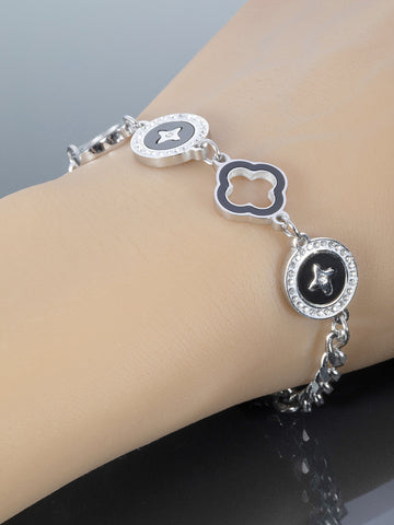 Náramek z chirurgické oceli s ornamenty NM2755-0102