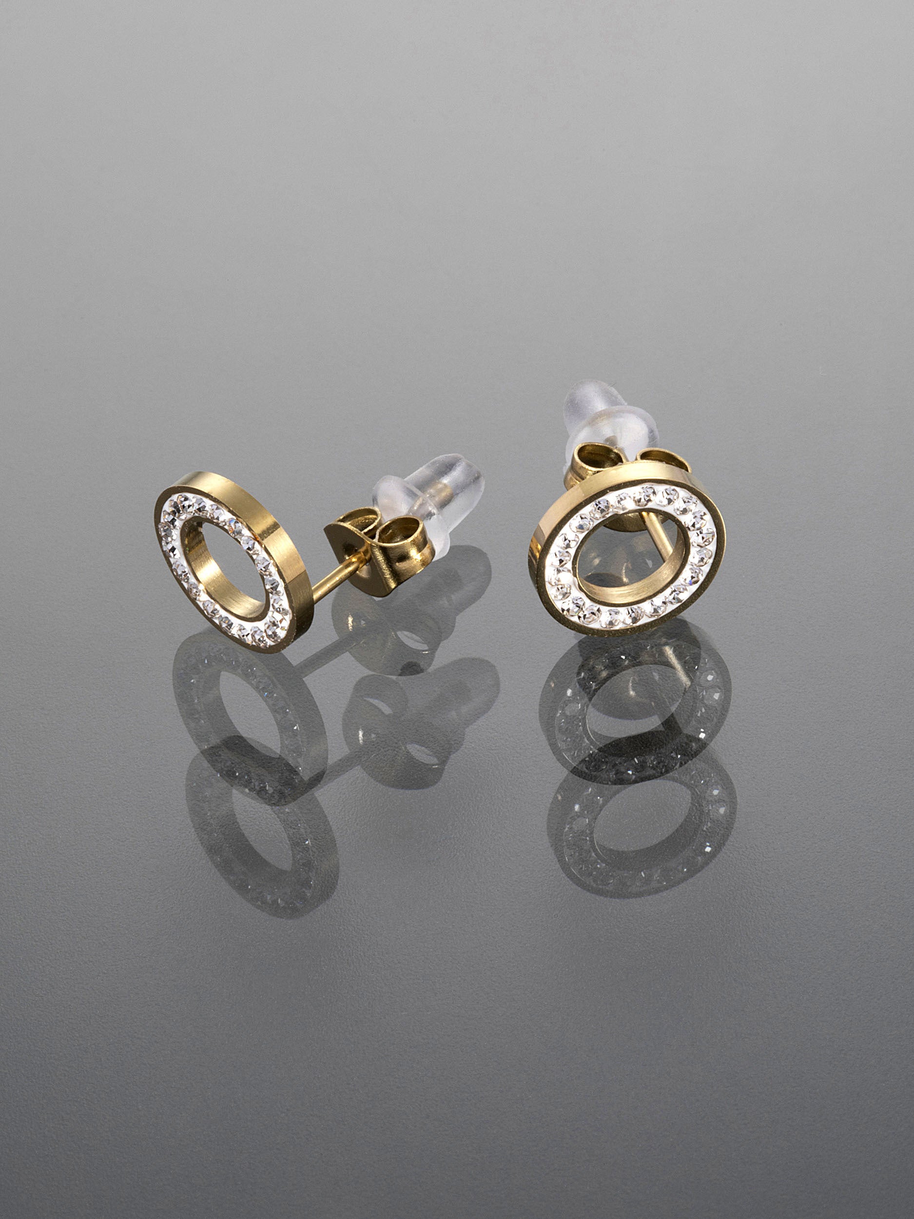Elegantní náušničky kolečka z chirurgické oceli NE2395-0114