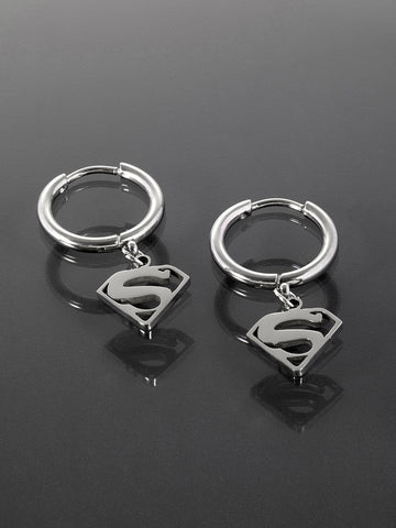 Náušničky z chirurgické oceli superman logo NE2475-0112