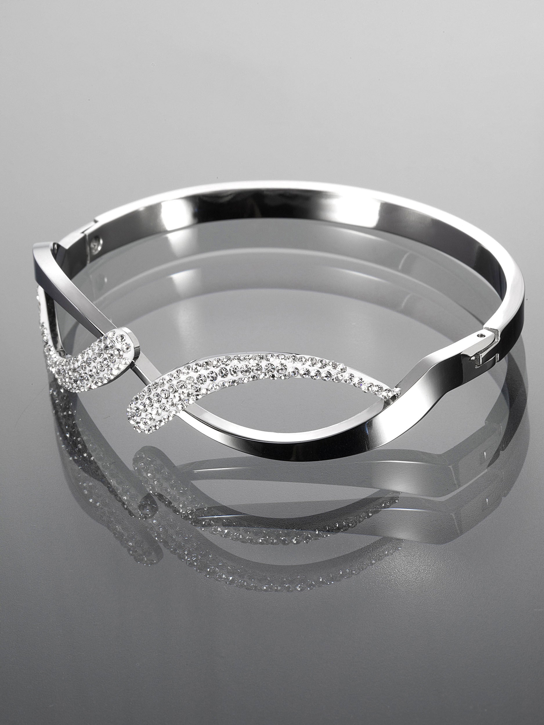 Náramek z chirurgické oceli s krystalky NM2933-0112