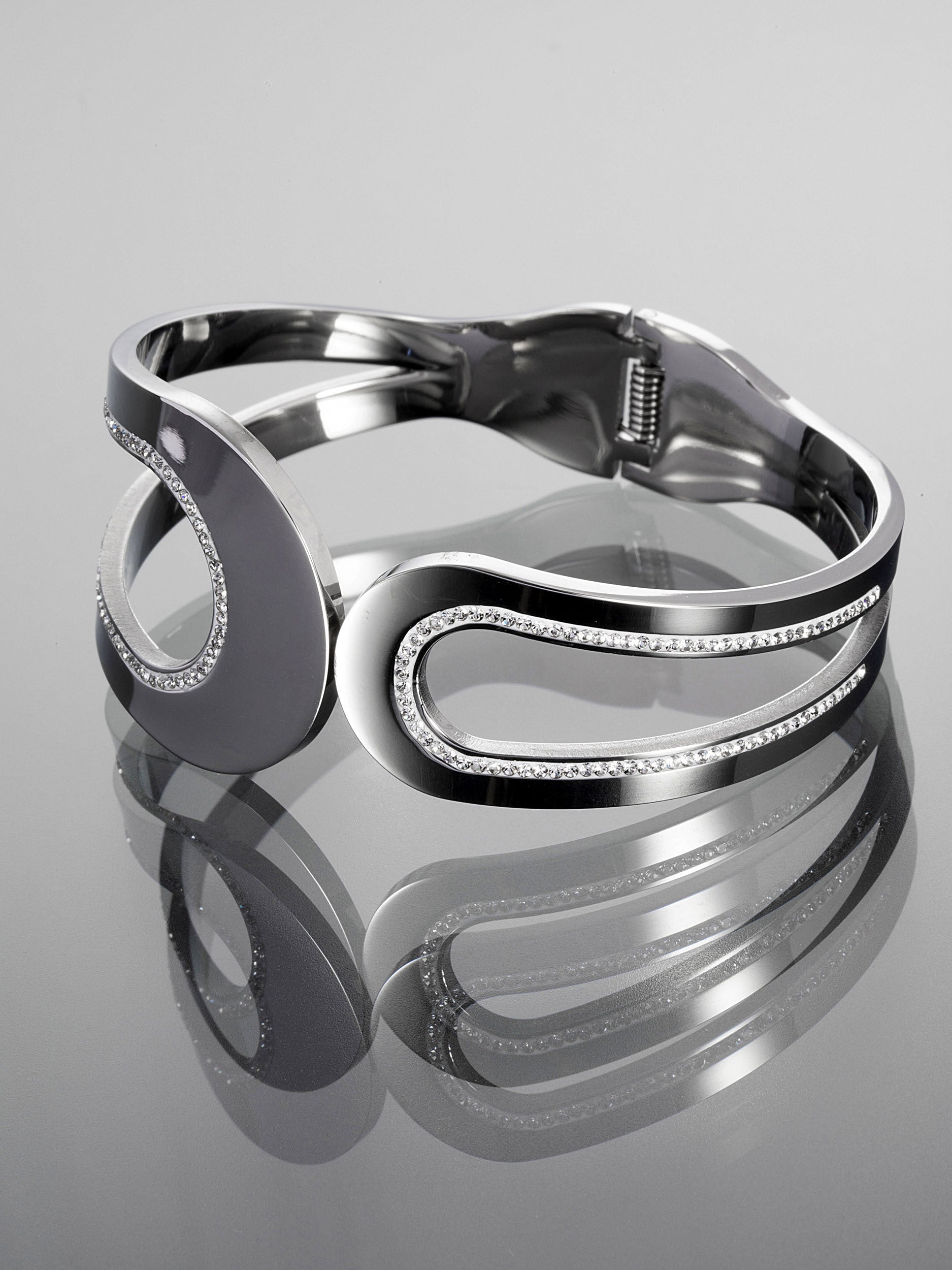 Náramek z chirurgické oceli s krystalky NM2940-0112