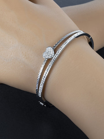 Stylový náramek z chirurgické oceli srdce NM2943-0112